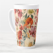 Tasse Latte Fleurs de printemps en fleur avec papillons (Angle gauche)