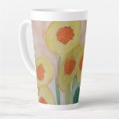 Tasse Latte Fleurs de soleil Abstraites (Angle gauche)