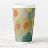 Tasse Latte Fleurs de soleil Abstraites (Devant)