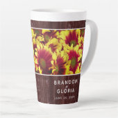 Tasse Latte Fleurs de soleil d'automne rustiques sur Mariage d (Angle droit)