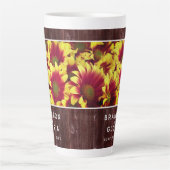 Tasse Latte Fleurs de soleil d'automne rustiques sur Mariage d (Devant)