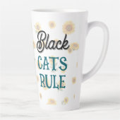 Tasse Latte Fleurs de soleil de chat noir dire (Droite)
