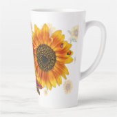 Tasse Latte Fleurs de soleil personnalisées (Droite)