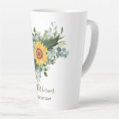Tasse Latte Fleurs de soleil rustiques Eucalyptus Leaf (Angle droit)