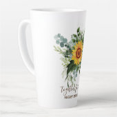 Tasse Latte Fleurs de soleil rustiques Eucalyptus Leaf (Angle gauche)