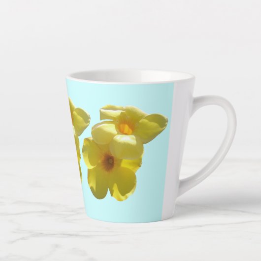 Tasse Latte Fleurs de trompette dorées I (Droite)
