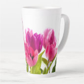 Tasse Latte Fleurs de tulipe rose Saison Printemps (Angle droit)