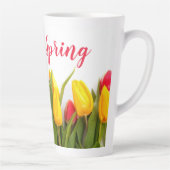 Tasse Latte Fleurs de tulipes printanières heureuses (Droite)
