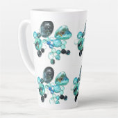 Tasse Latte Fleurs de verre de mer et bling (Angle gauche)