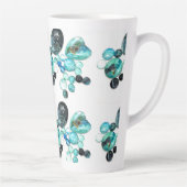 Tasse Latte Fleurs de verre de mer et bling (Droite)