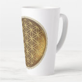 Tasse Latte FLEURS DE VIE - Géométrie Sacrée Médaillon 1 (Angle droit)