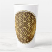 Tasse Latte FLEURS DE VIE - Géométrie Sacrée Médaillon 1 (Devant)