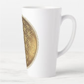 Tasse Latte FLEURS DE VIE - Géométrie Sacrée Médaillon 1 (Droite)