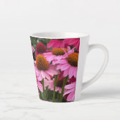 Tasse Latte Fleurs d'Echinacea rose et abeilles magnifiques (Droite)