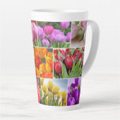 Tasse Latte Fleurs décoratives (Angle droit)