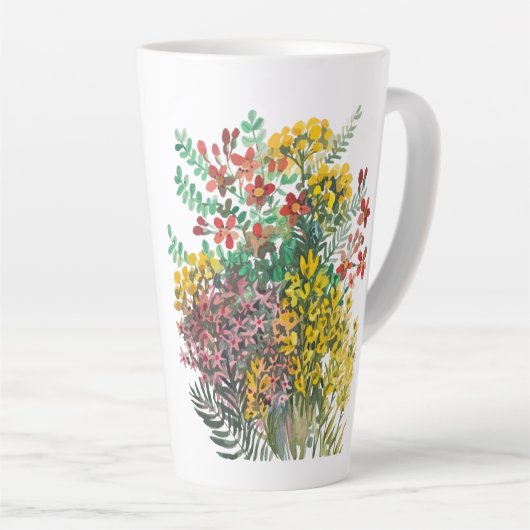 Tasse Latte Fleurs d'été (Angle droit)