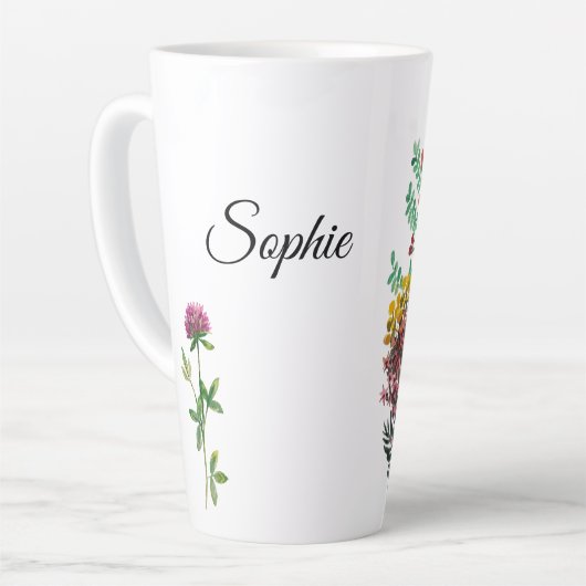 Tasse Latte Fleurs d'été (Angle gauche)