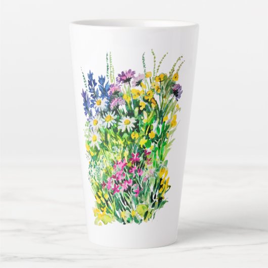 Tasse Latte Fleurs d'été (Devant)