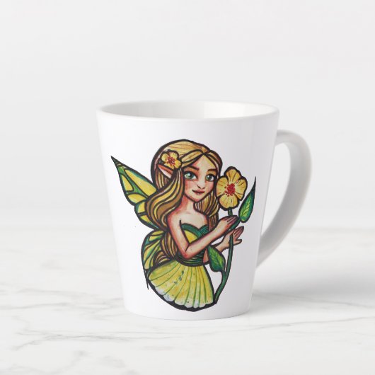 Tasse Latte Fleurs d'été Fée (Angle droit)