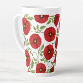 Tasse Latte Fleurs d'été joyeuses floraison de pavot (Angle gauche)