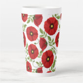 Tasse Latte Fleurs d'été joyeuses floraison de pavot (Devant)