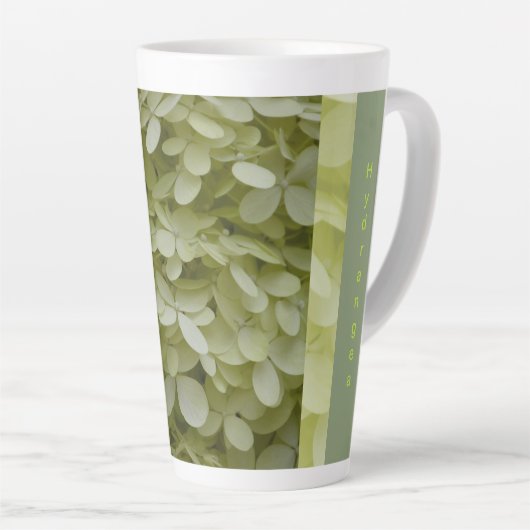 Tasse Latte Fleurs d'hydrangée verte Celadon (Angle droit)