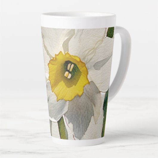 Tasse Latte Fleurs d'Iris aquarelle modernes (Angle droit)