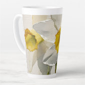 Tasse Latte Fleurs d'Iris aquarelle modernes (Angle gauche)
