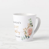Tasse Latte Fleurs d'or rose d'anniversaire eucalyptus nom (Angle droit)