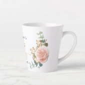 Tasse Latte Fleurs d'or rose d'anniversaire eucalyptus nom (Droite)