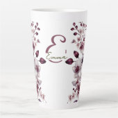 Tasse Latte Fleurs d'orchidées blanches délicates Monogramme (Devant)