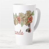 Tasse Latte Fleurs en cuir (Angle droit)