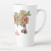 Tasse Latte Fleurs en cuir (Droite)