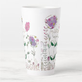 Tasse Latte Fleurs en techniques mixtes (Devant)
