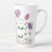 Tasse Latte Fleurs en techniques mixtes (Droite)