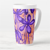 Tasse Latte Fleurs encrées (Angle droit)