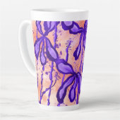 Tasse Latte Fleurs encrées (Angle gauche)