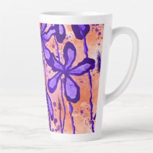 Tasse Latte Fleurs encrées