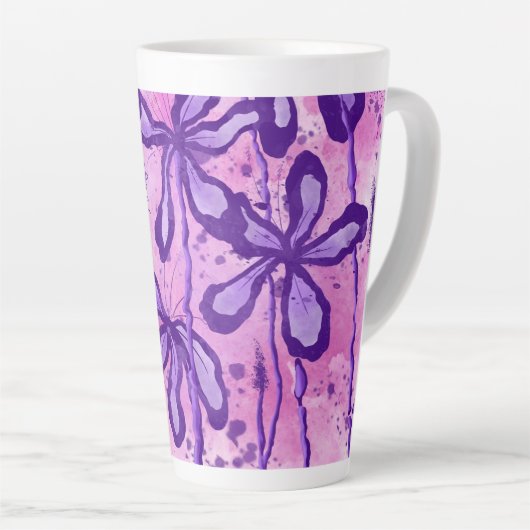 Tasse Latte Fleurs encrées (Angle droit)