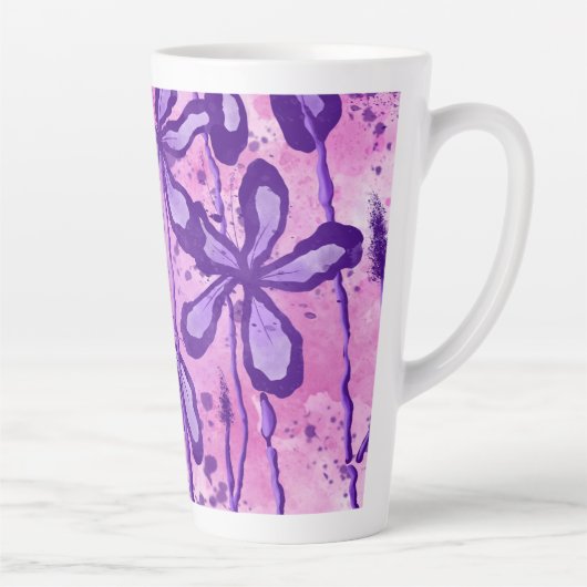 Tasse Latte Fleurs encrées (Droite)
