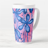 Tasse Latte Fleurs encrées (Angle droit)