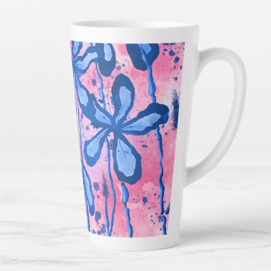 Tasse Latte Fleurs encrées (Droite)