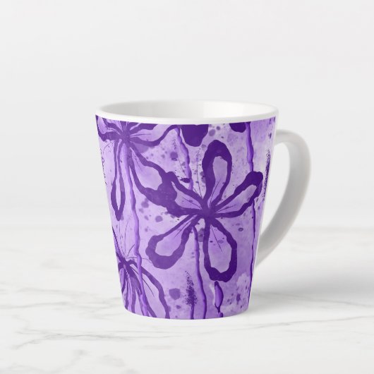 Tasse Latte Fleurs encrées (Angle droit)