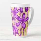 Tasse Latte Fleurs encrées (Angle droit)