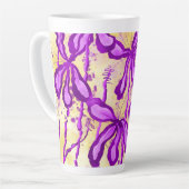 Tasse Latte Fleurs encrées (Angle gauche)