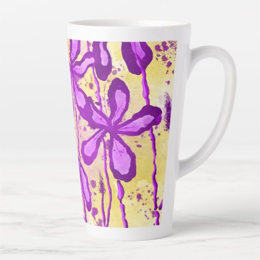 Tasse Latte Fleurs encrées (Droite)