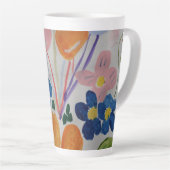 Tasse Latte Fleurs et ballons en latte (Angle droit)