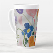 Tasse Latte Fleurs et ballons en latte (Angle gauche)