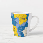 Tasse Latte Fleurs et feuilles d'Hibiscus (Droite)