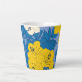 Tasse Latte Fleurs et feuilles d'Hibiscus (Devant)